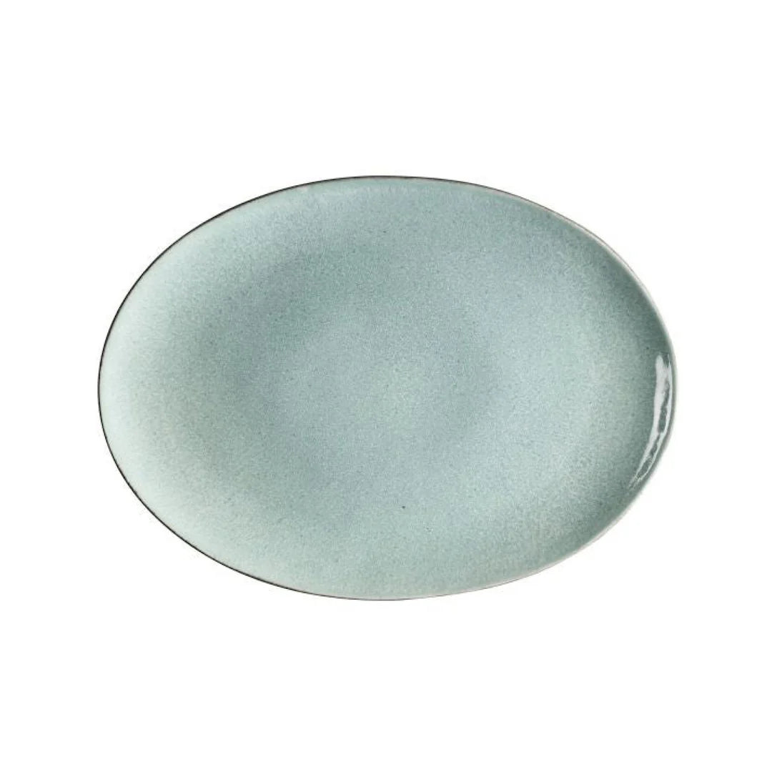 Bitz Living Stoneware Dish 34x45 cm Grey, Light Blue